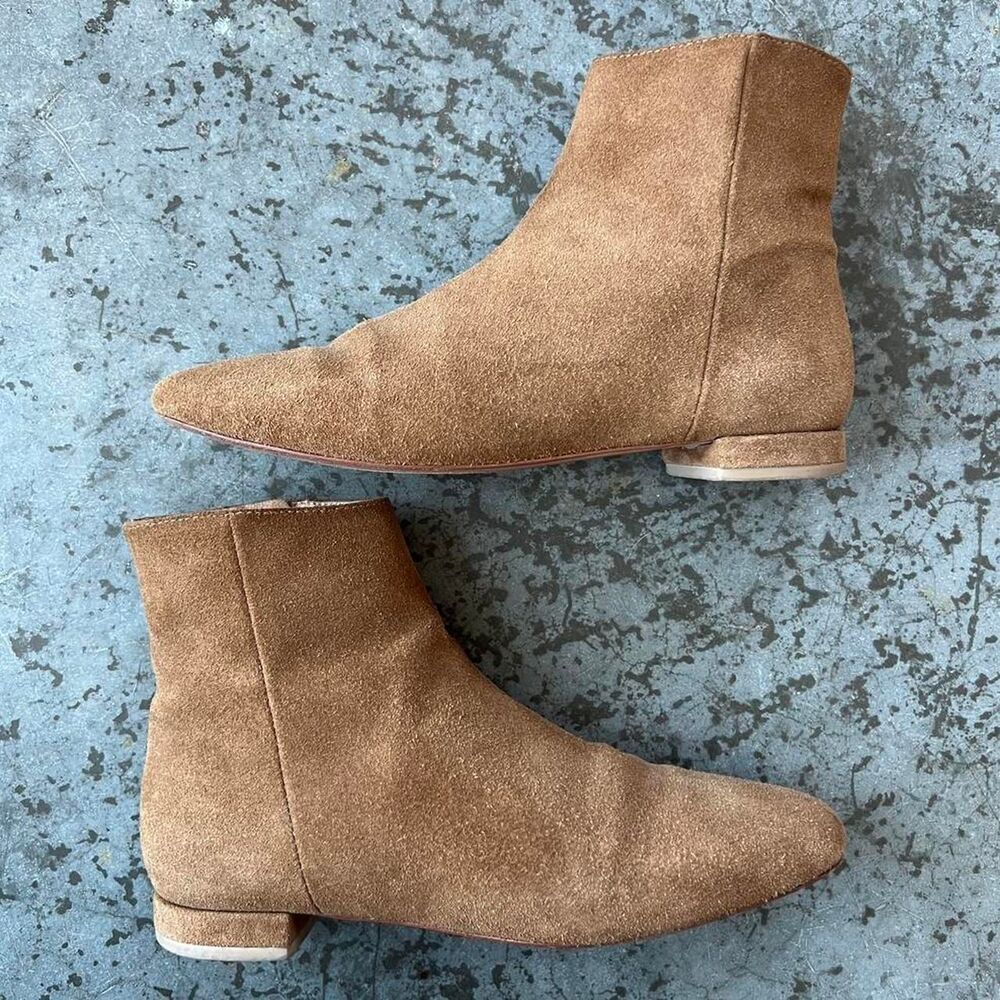 DÔEN Bowery Suede Ankle Boots Tan Pecan Brown Boho Women's Size 36 / US 5.5/6